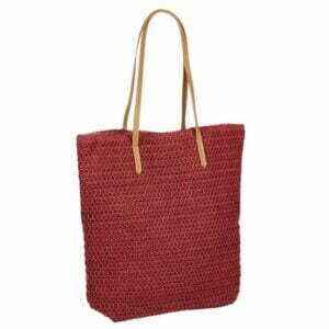 Плетена чанта в цвят керемида